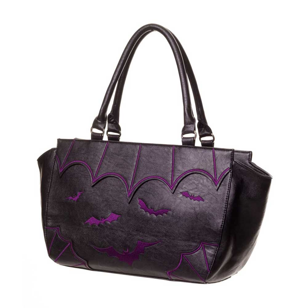 Banned - Bats Handtasche - Schwarz/Lila